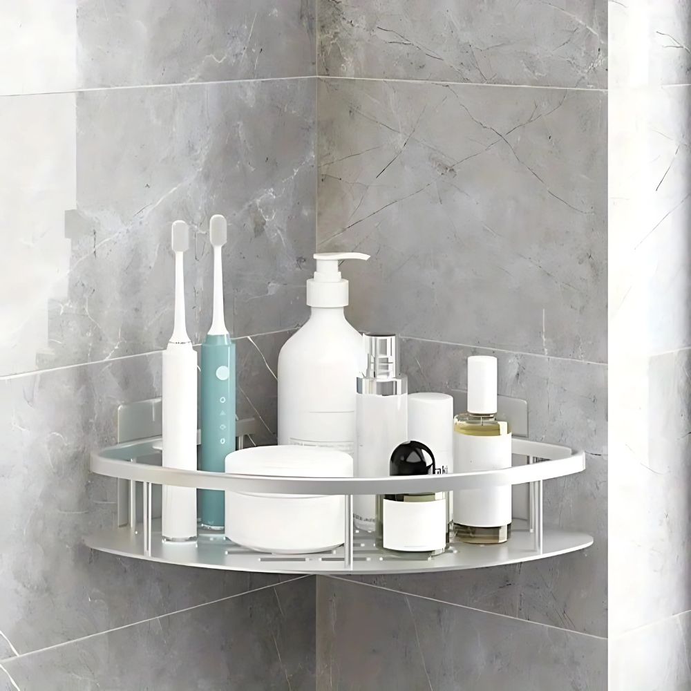Estante Esquinero para Ducha con Instalación Adhesiva