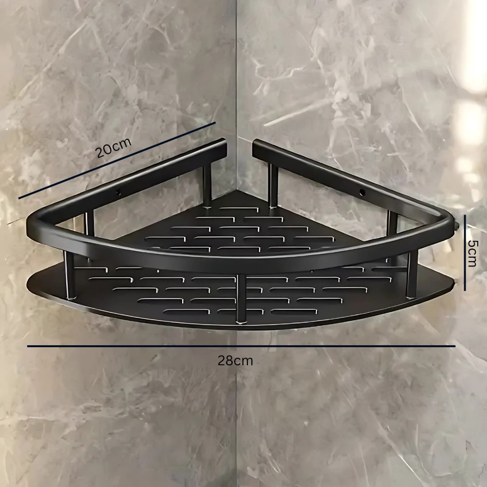 Estantería de ducha de aluminio - Autoadhesiva | Resistente al óxido | Elegante