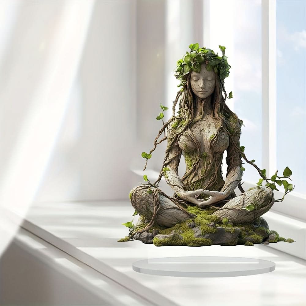 Estatua decorativa en 2D de diosa bohemia de acrílico
