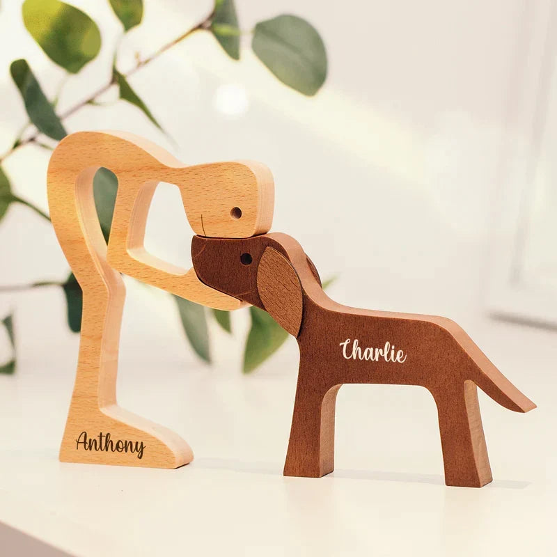 Estatuilla de Animal de Madera Natural para un Ambiente Acogedor en el Hogar
