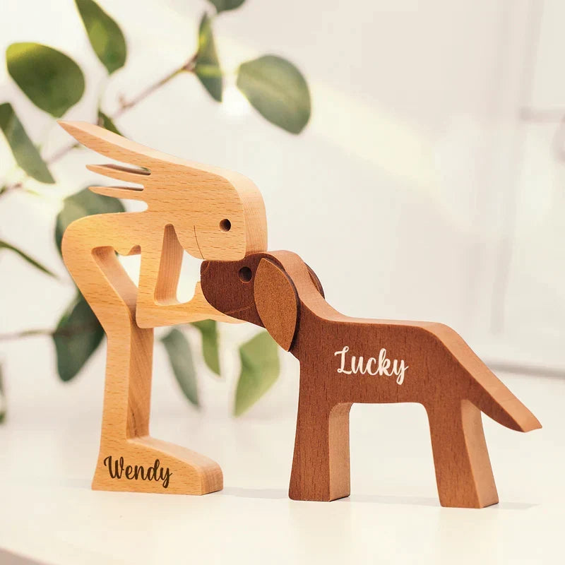 Estatuilla de Animal de Madera Natural para un Ambiente Acogedor en el Hogar