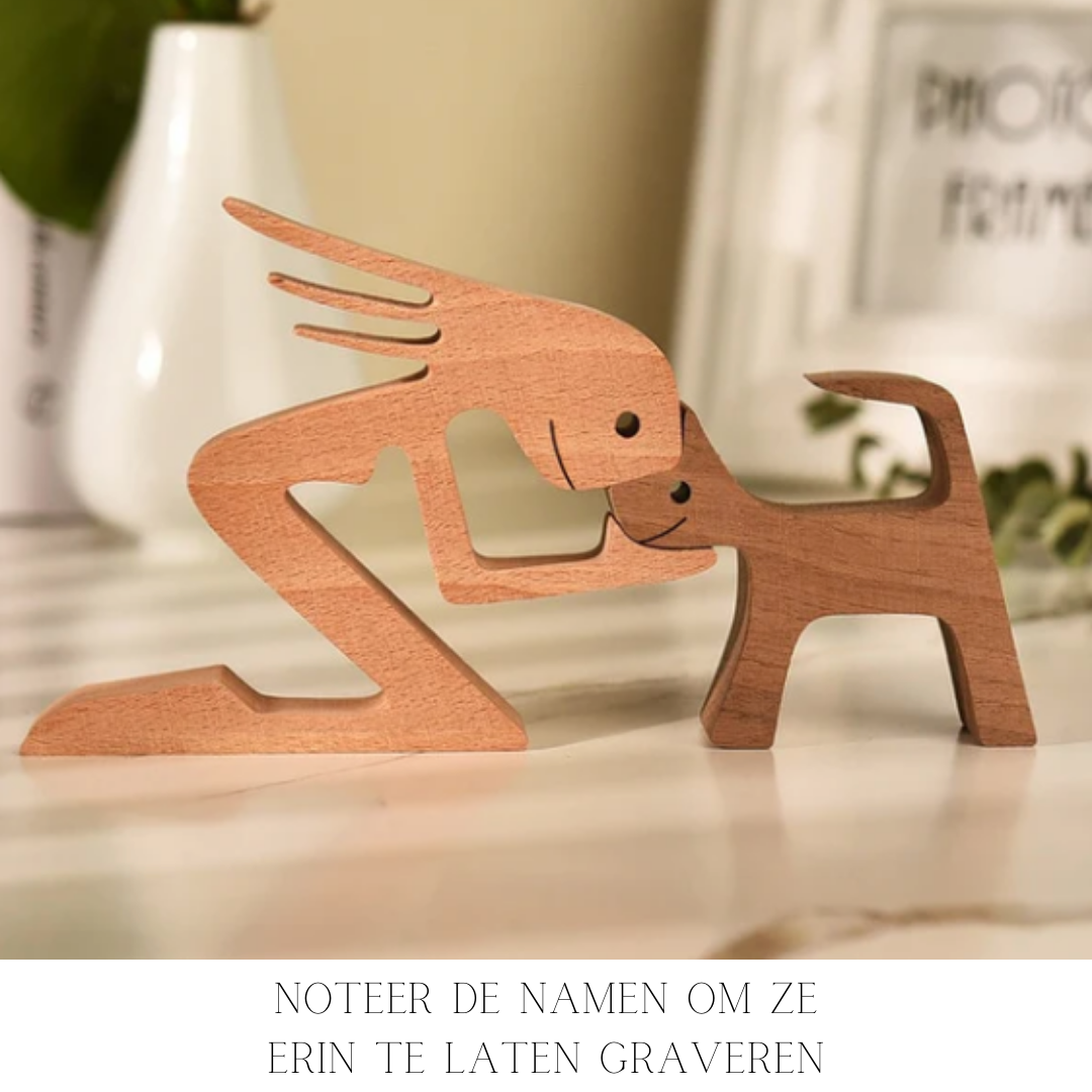 Estatuilla de Animal de Madera Natural para un Ambiente Acogedor en el Hogar