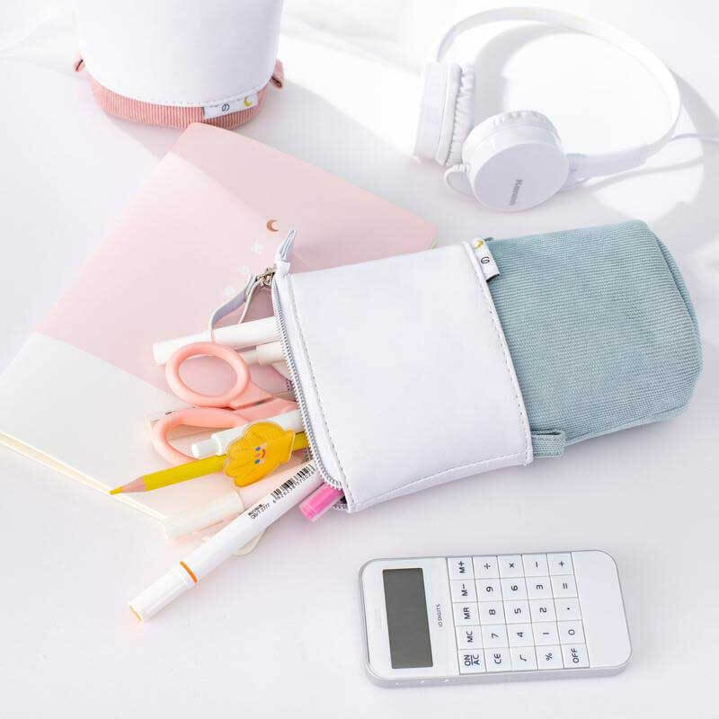 Estuche de lápices convertible y desplegable para estudiantes y artistas