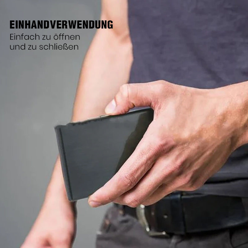 Estuche plano para tarjetas con protección RFID y cierre magnético