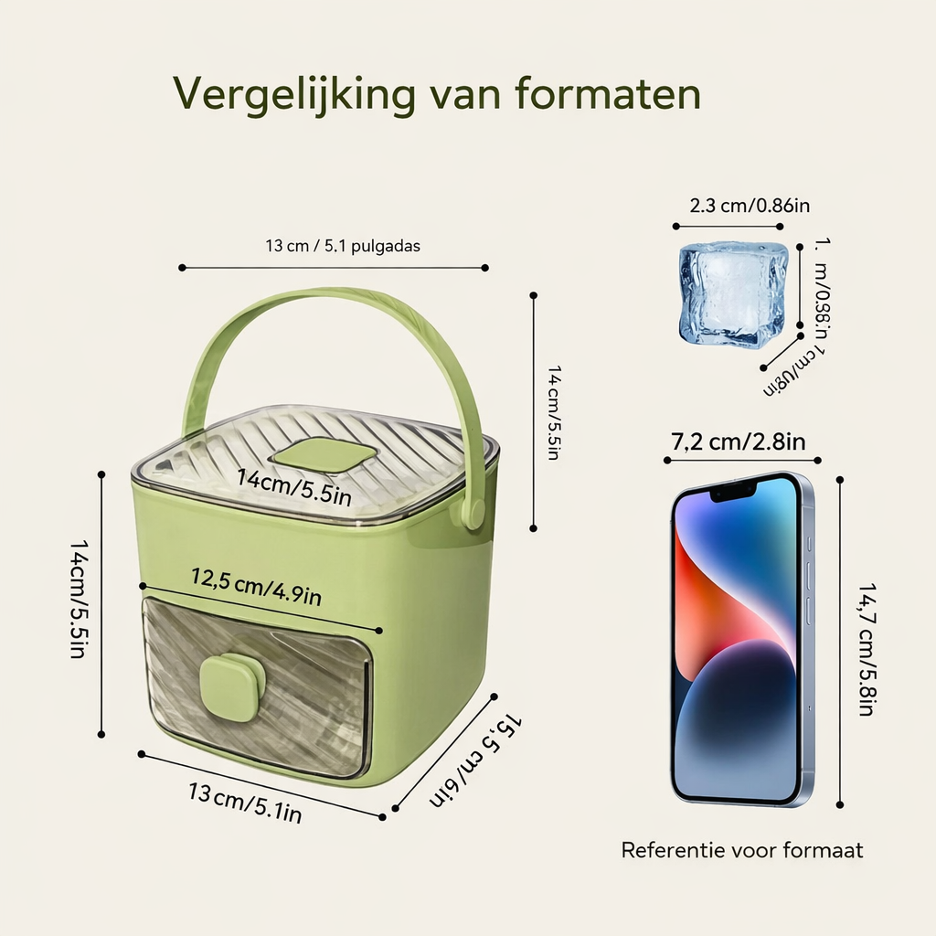 Fabricador de cubitos de hielo con recipiente