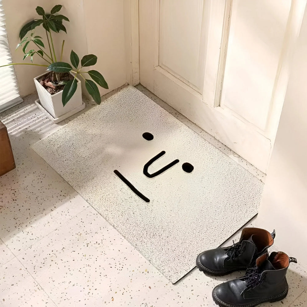 Felpudo con carita sonriente – Felpudo antideslizante para entrada – Alfombrilla divertida para interior y exterior
