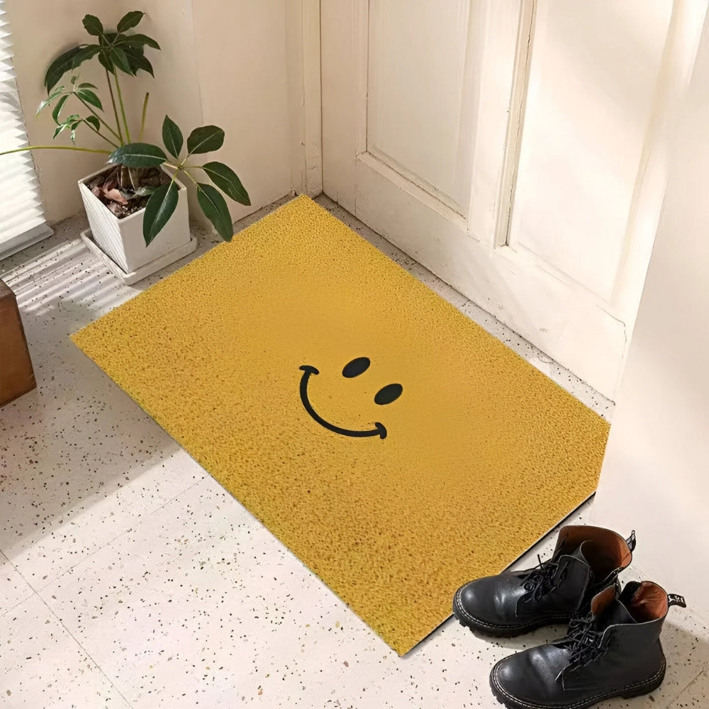 Felpudo con carita sonriente – Felpudo antideslizante para entrada – Alfombrilla divertida para interior y exterior
