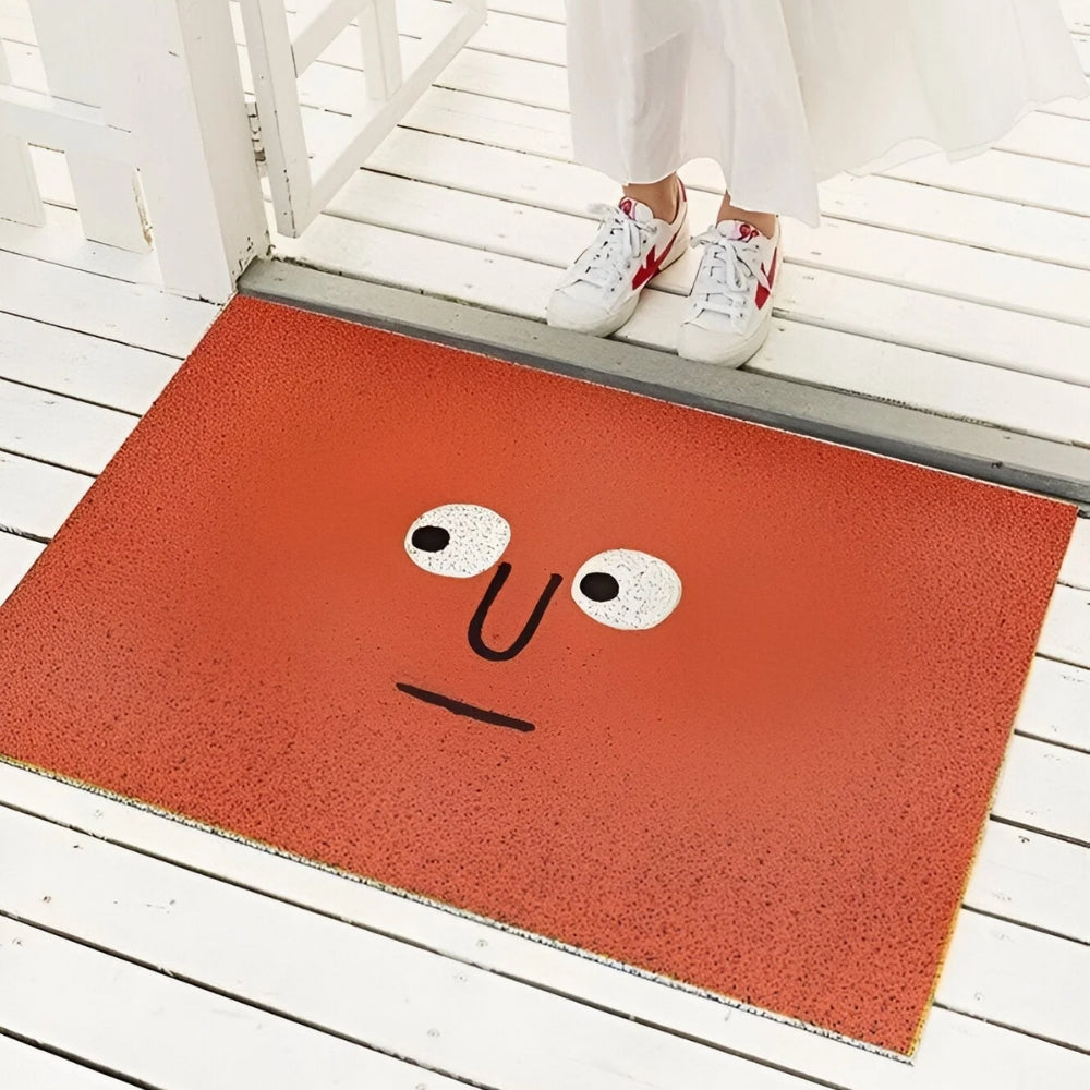 Felpudo con carita sonriente – Felpudo antideslizante para entrada – Alfombrilla divertida para interior y exterior