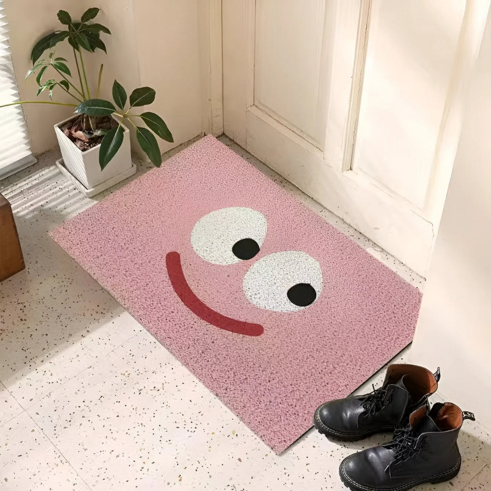 Felpudo con carita sonriente – Felpudo antideslizante para entrada – Alfombrilla divertida para interior y exterior