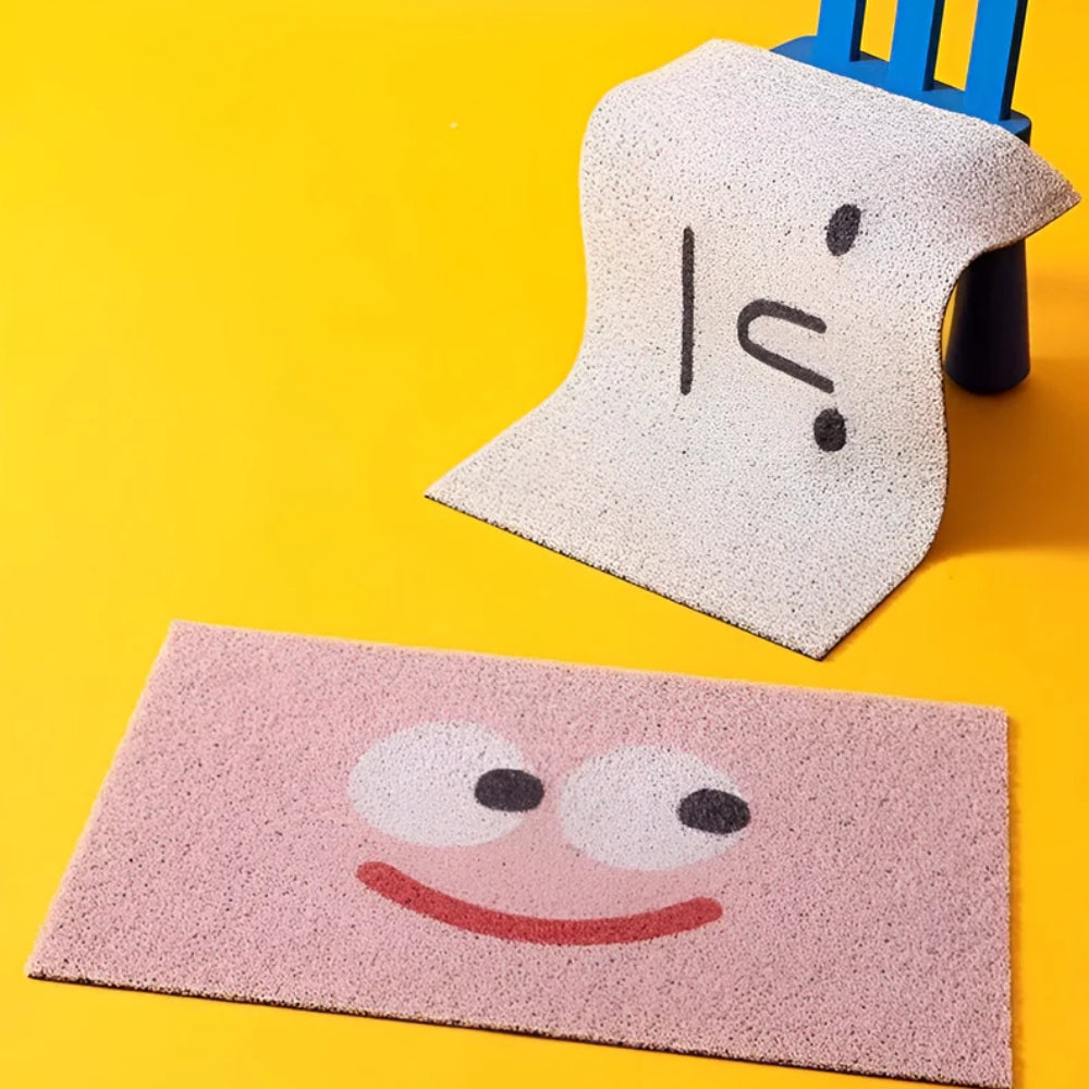 Felpudo con carita sonriente – Felpudo antideslizante para entrada – Alfombrilla divertida para interior y exterior