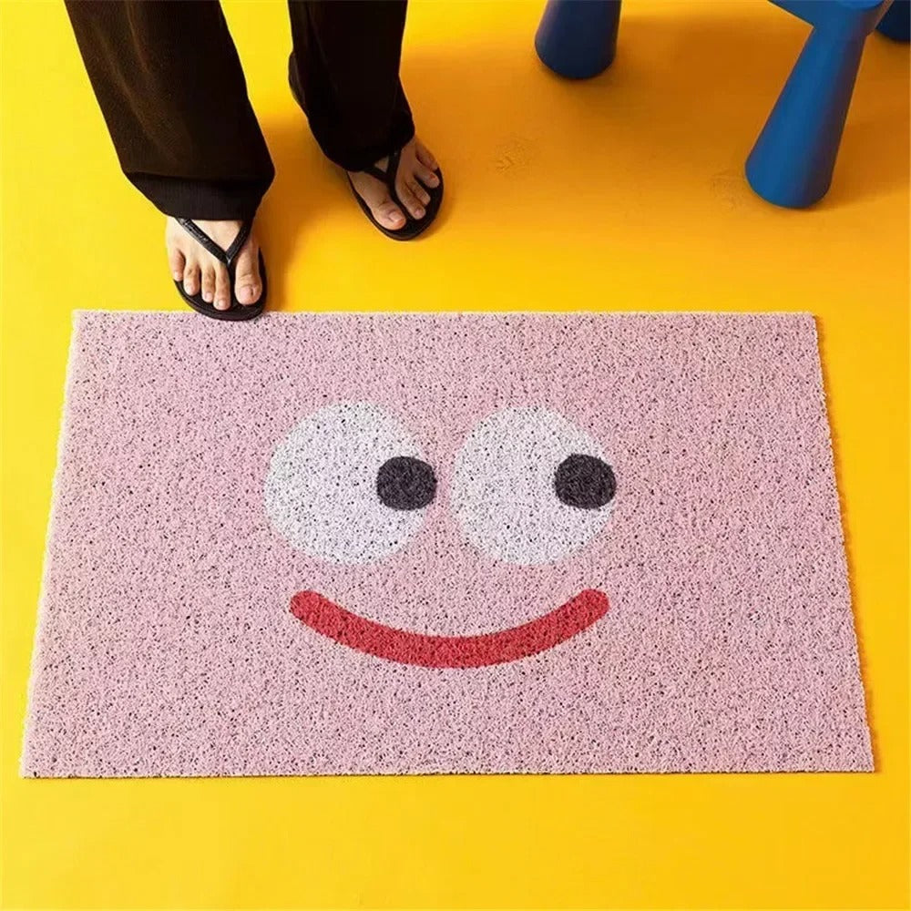 Felpudo de Bienvenida de Emoji con Base Antideslizante para Entrada y Pasillo