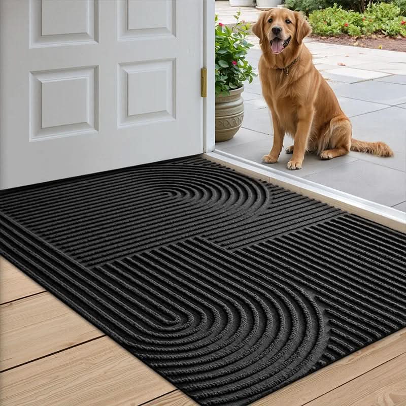 Felpudo de entrada con diseño ondulado, lavable y absorbente