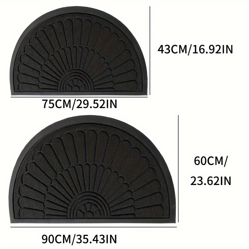 Felpudo de Entrada Resistente de Goma - Diseño Semicircular para Interior y Exterior
