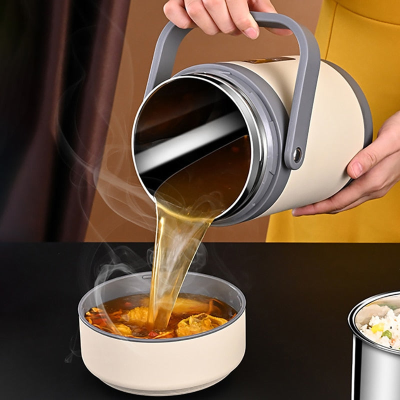 Fiambrera eléctrica USB | Calentador de comida portátil de acero inoxidable 304