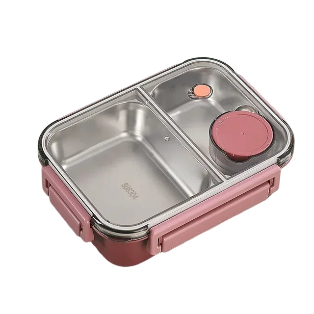 Fiambrera térmica de acero inoxidable con diseño bento