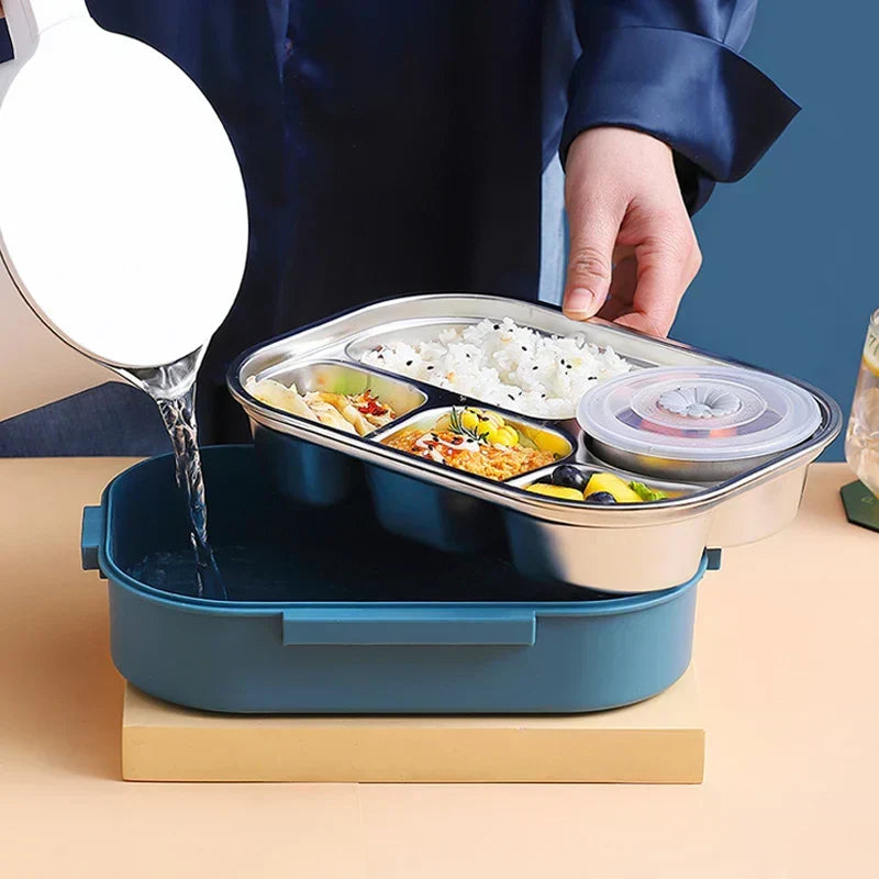Fiambrera térmica de acero inoxidable para mantener la comida caliente o fría con compartimentos antigoteo