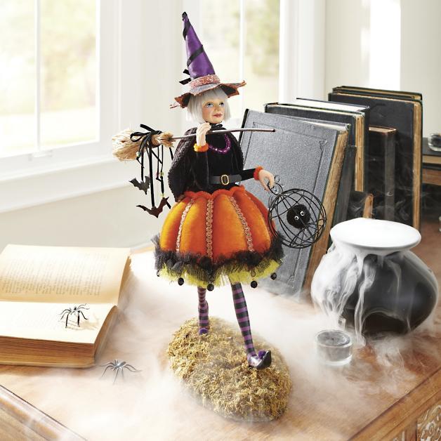 Figura de Halloween | Decoración de bruja hecha a mano | Resina