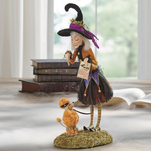 Figura de Halloween | Decoración de bruja hecha a mano | Resina