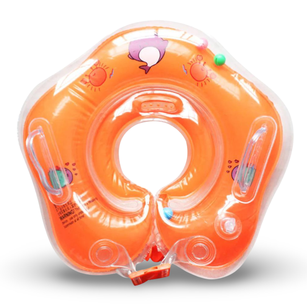 Flotador de cuello inflable para bebés con soporte ajustable para el baño