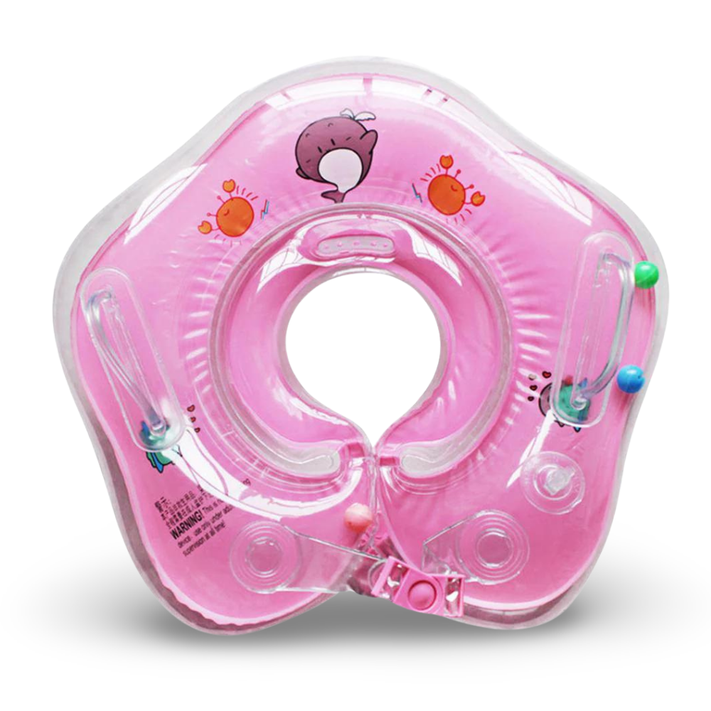 Flotador de cuello inflable para bebés con soporte ajustable para el baño