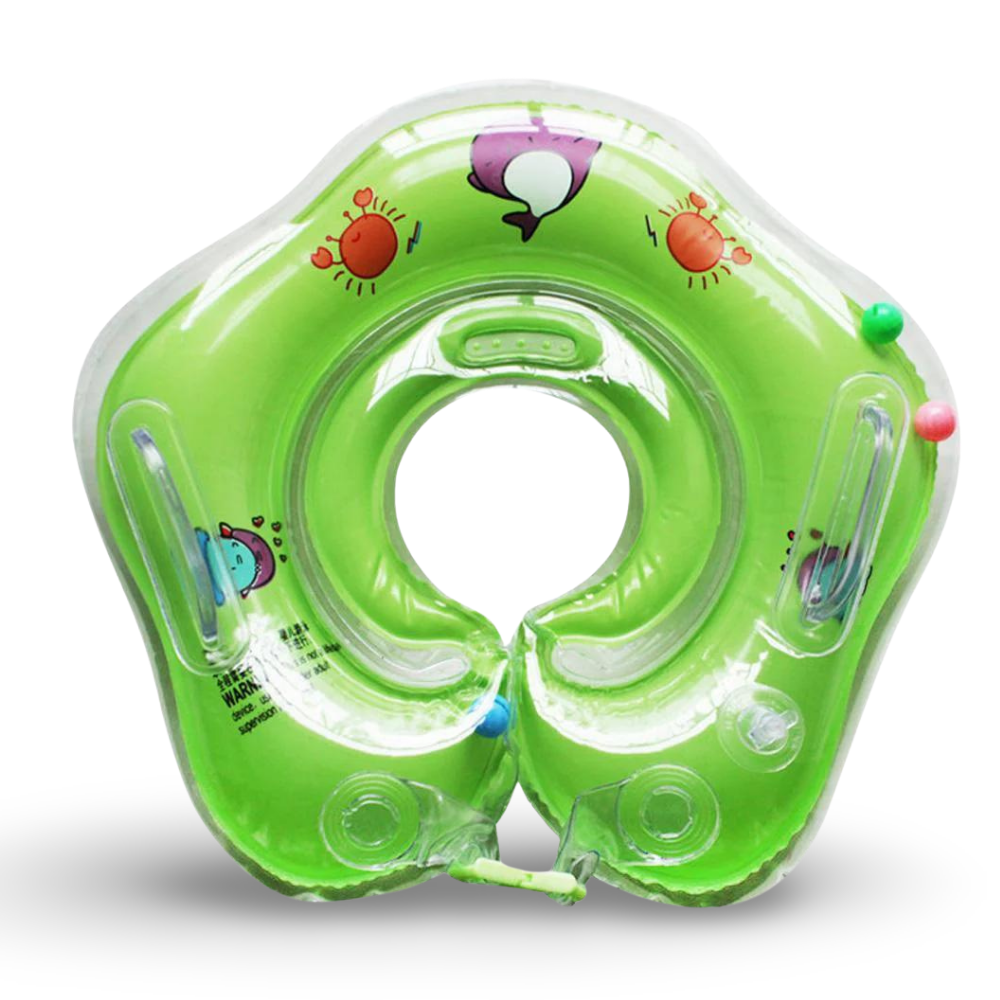 Flotador de cuello inflable para bebés con soporte ajustable para el baño