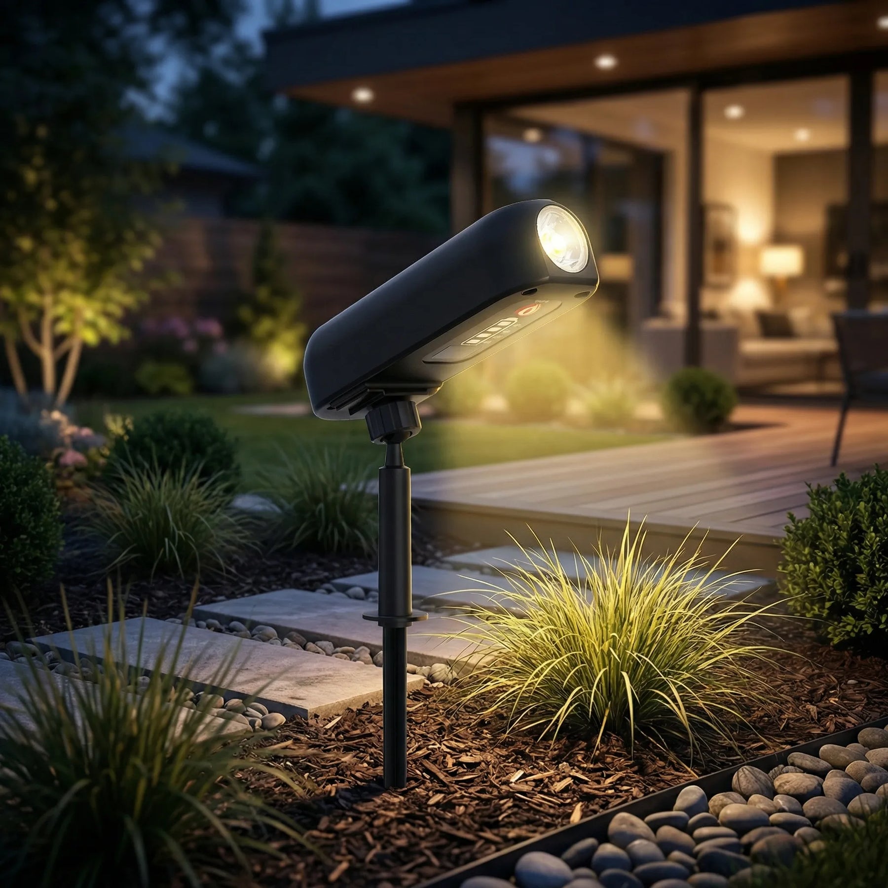 Foco solar ajustable para exterior