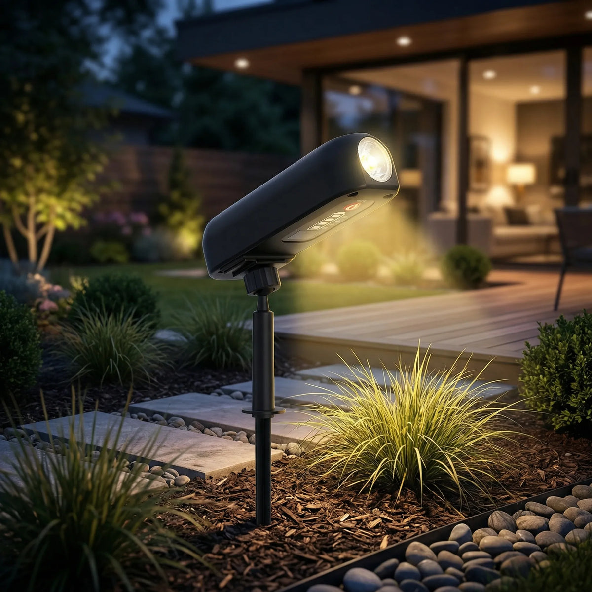 Foco solar ajustable para exterior