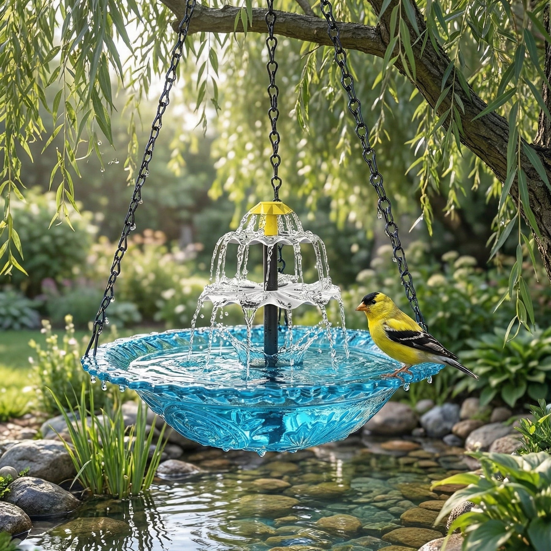 Fuente de agua colgante