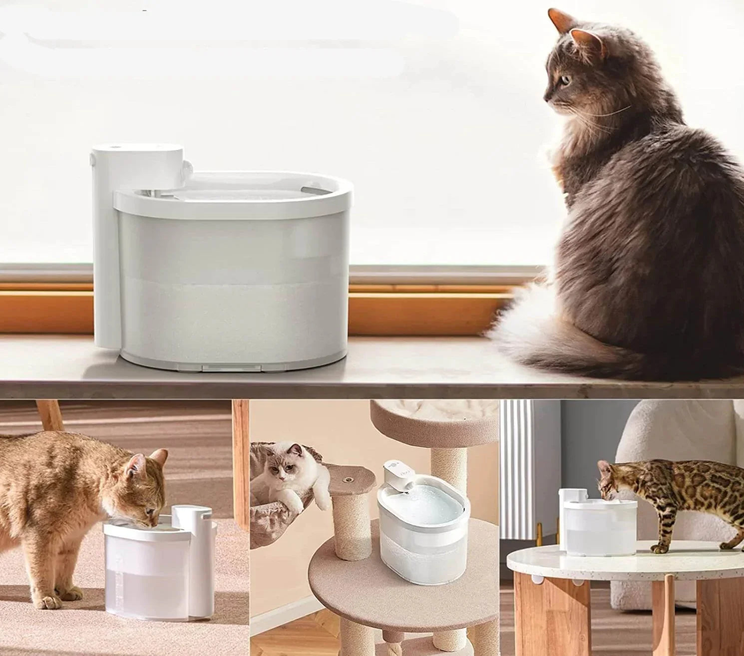 Fuente de agua inteligente para gatos con sensor