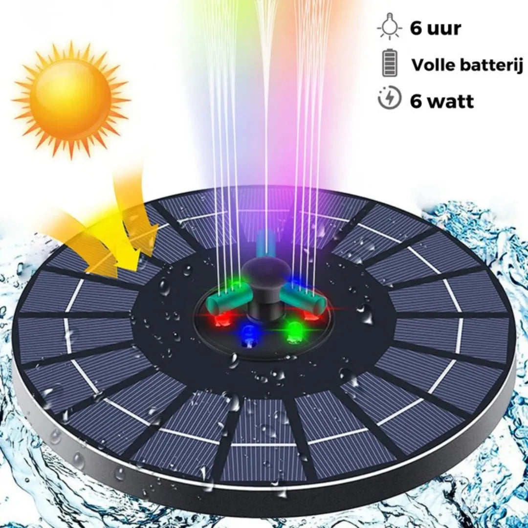 Fuente solar de jardín con pulverizador de agua