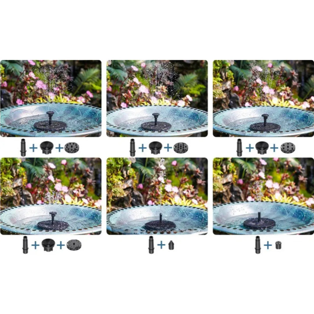 Fuente solar de jardín con pulverizador de agua