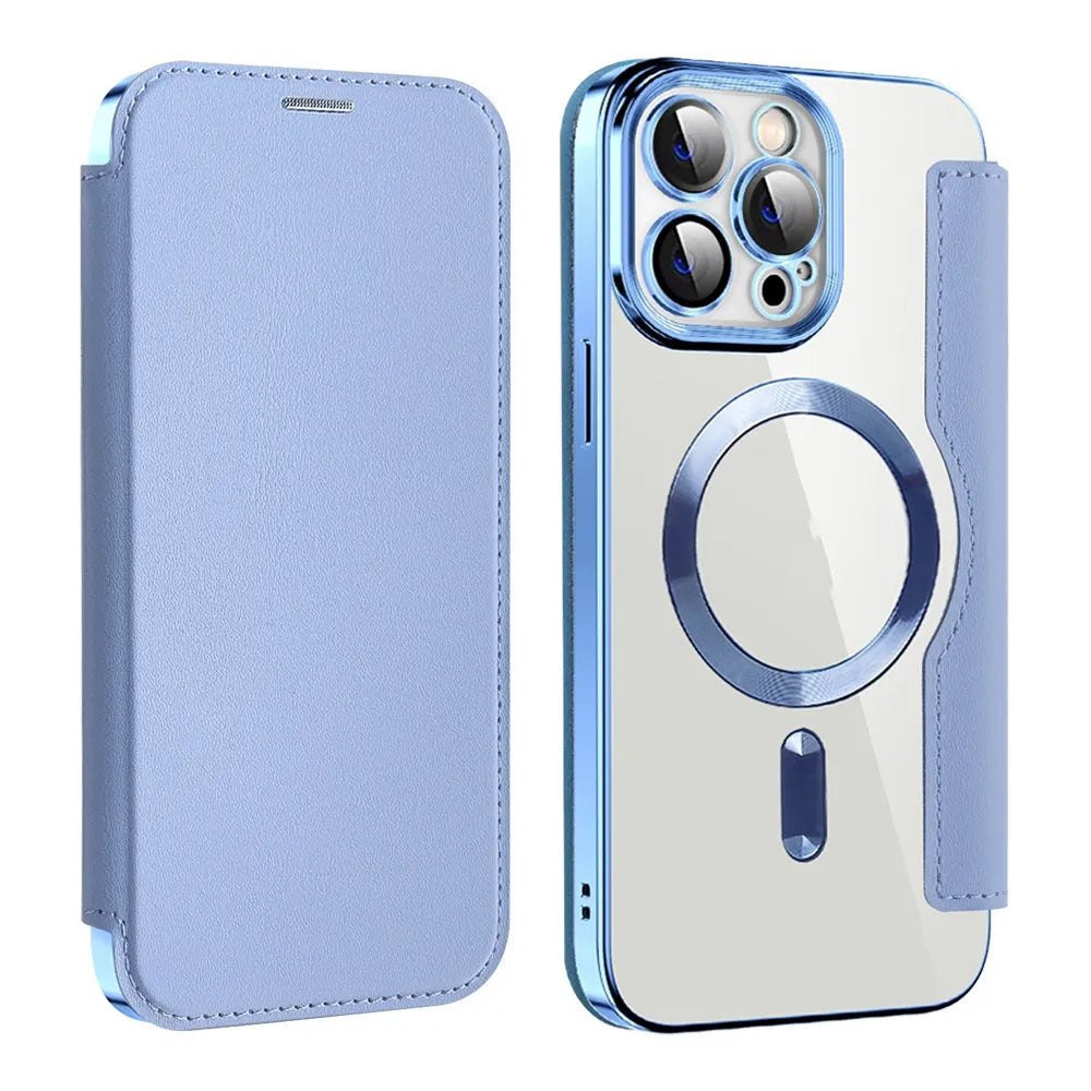 Funda con tapa y función magnética para smartphone