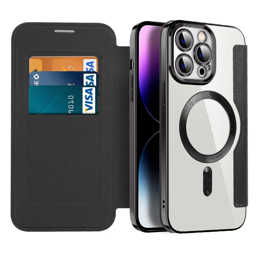 Funda con tapa y función magnética para smartphone