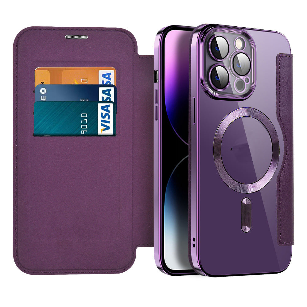Funda con tapa y función magnética para smartphone