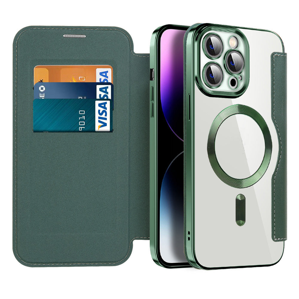 Funda con tapa y función magnética para smartphone