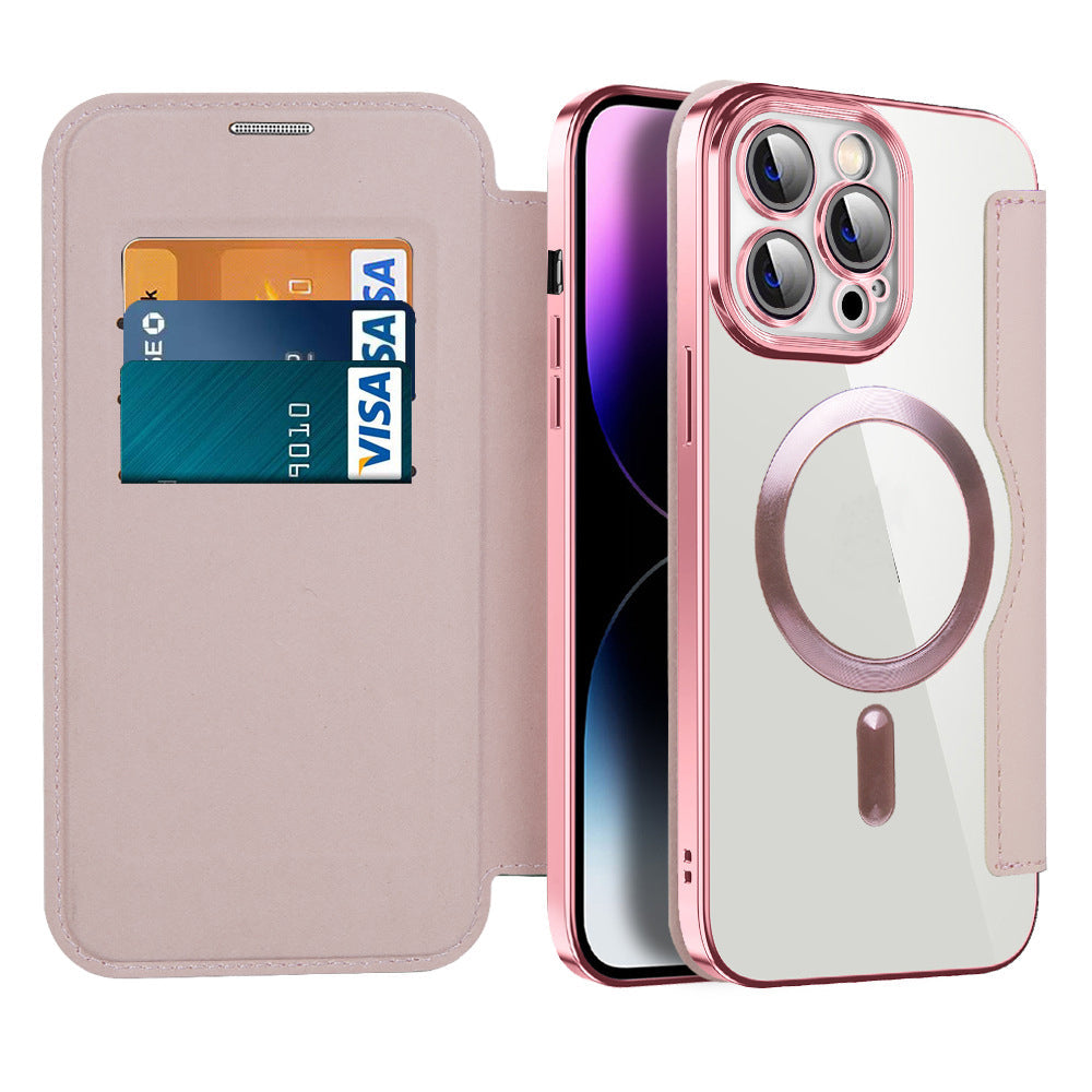 Funda con tapa y función magnética para smartphone