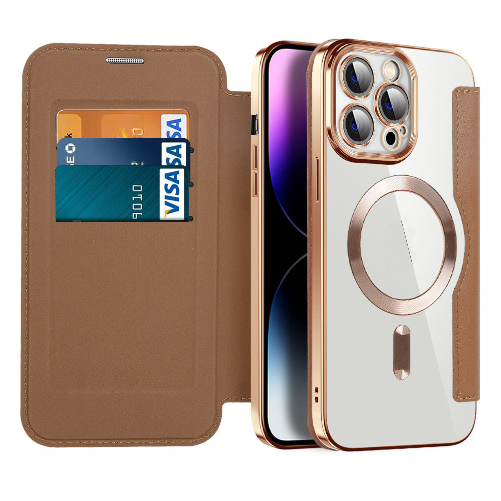 Funda con tapa y función magnética para smartphone