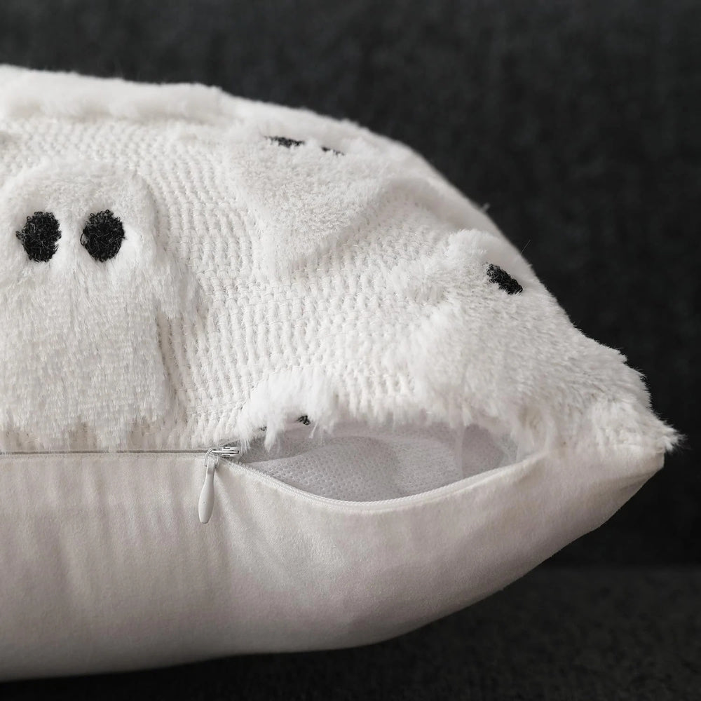 Funda de cojín de peluche de Halloween con fantasmas espeluznantes
