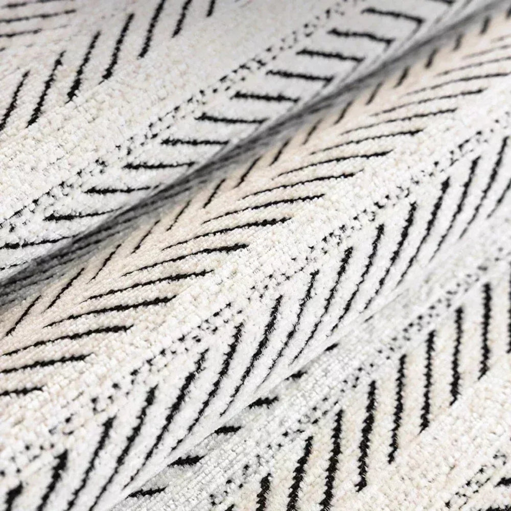 Funda de sofá con estampado de espina de pescado y borde ondulado