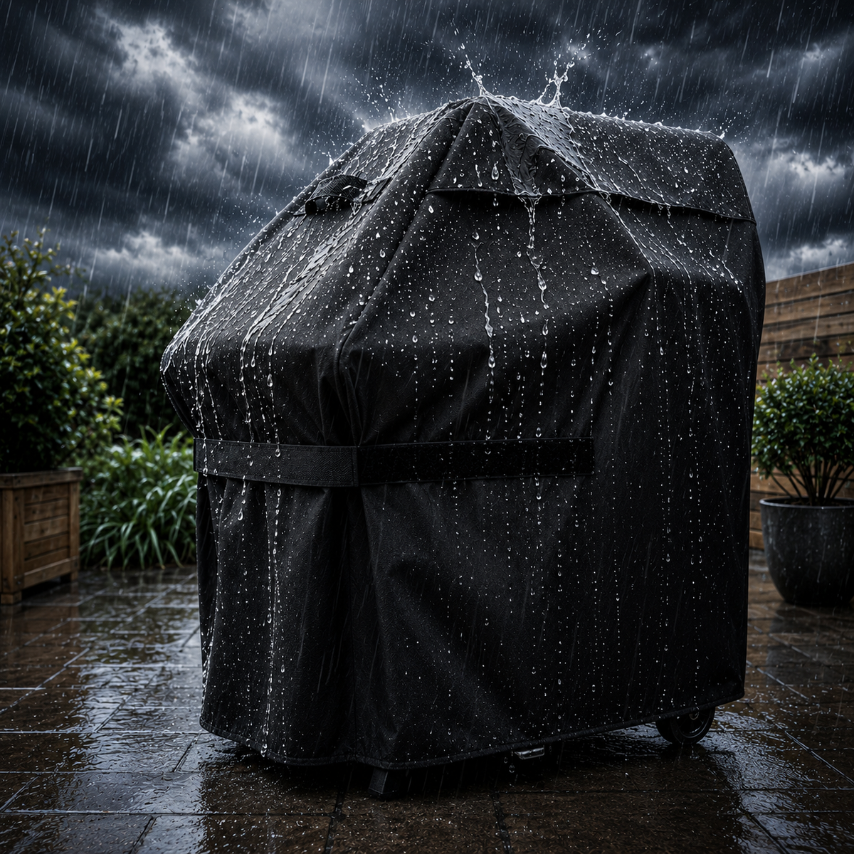 Funda impermeable y resistente para barbacoa en color negro
