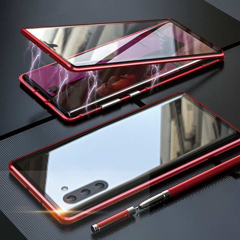 Funda magnética de doble cara de cristal templado para teléfono