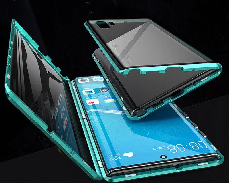 Funda magnética de doble cara de cristal templado para teléfono