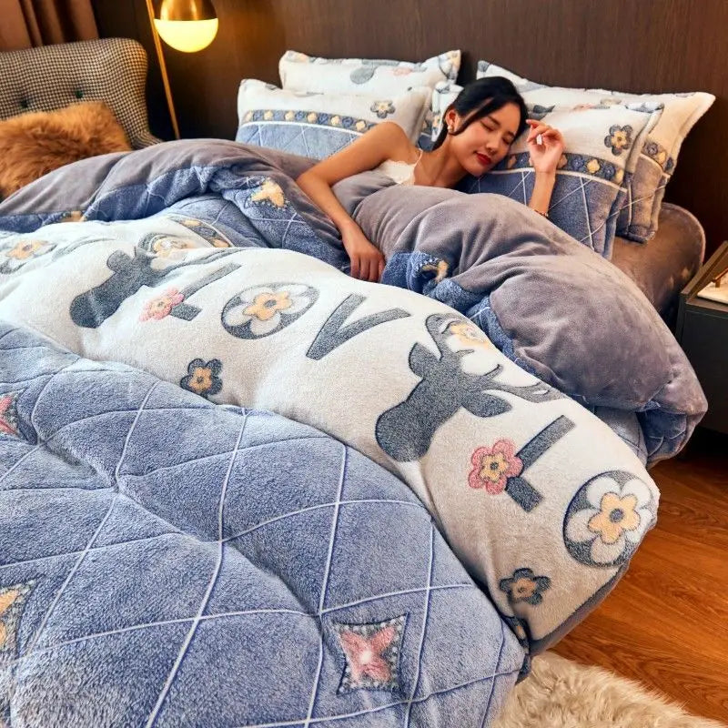 Funda nórdica de franela cálida para invierno