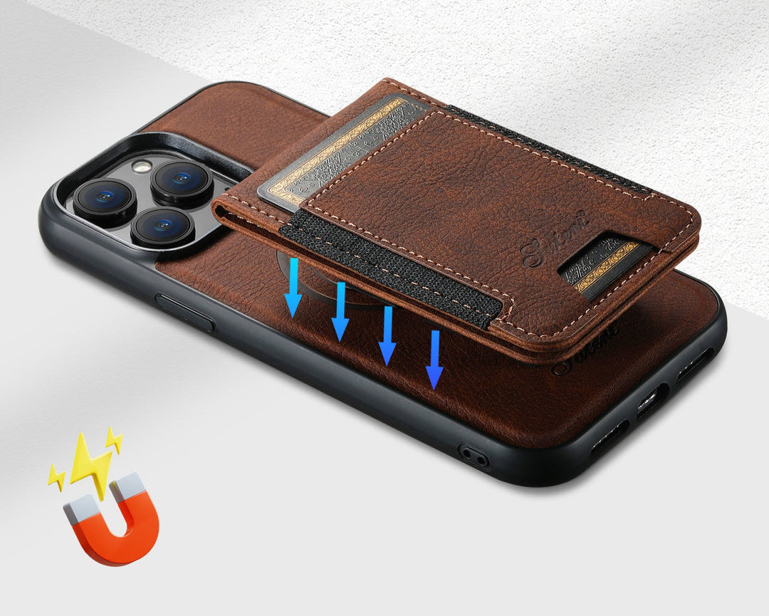Funda para móvil de piel sintética con tarjetero y compatibilidad