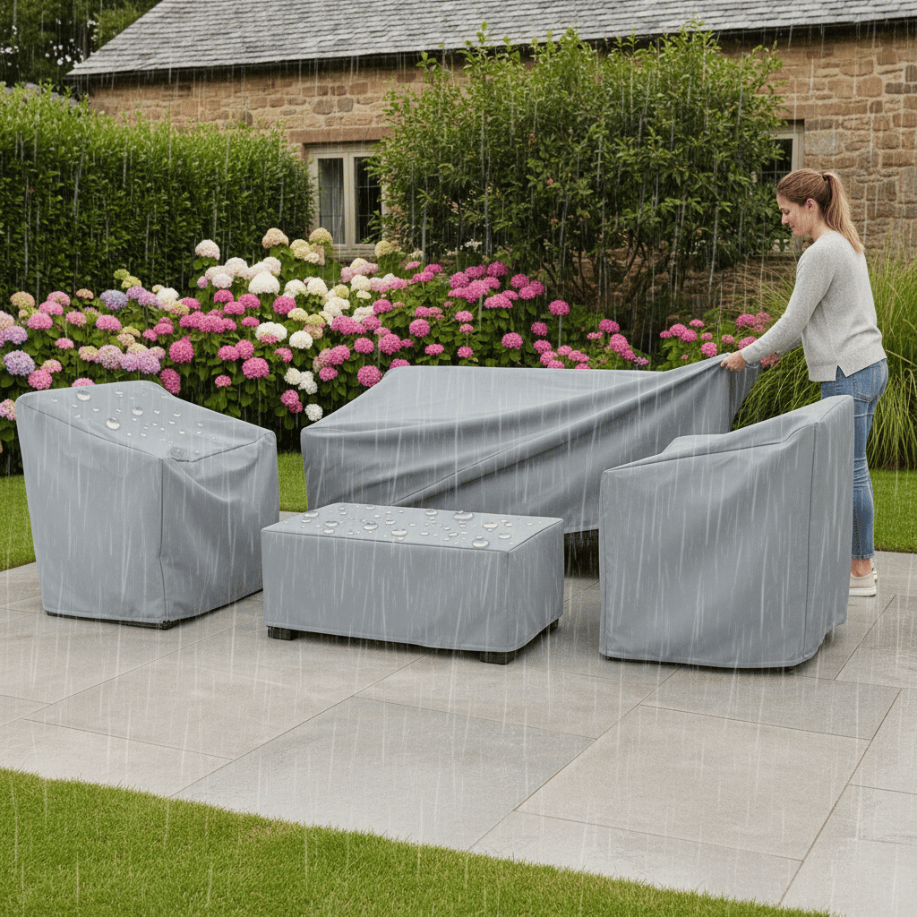Funda para Muebles de Exterior para Todo Tipo de Clima con Protección Impermeable y Resistente a los Rayos UV