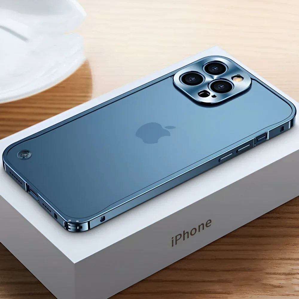 Funda para teléfono móvil con marco protector de aluminio y metal