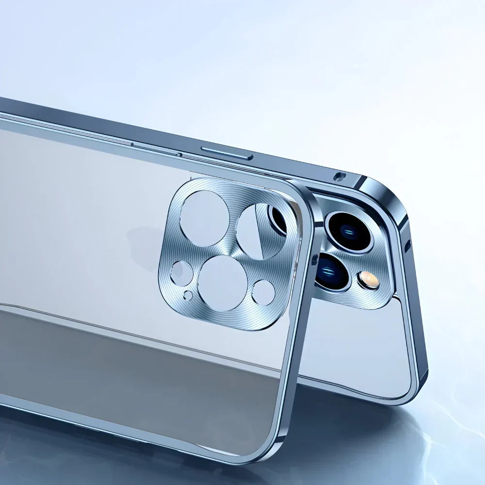 Funda para teléfono móvil con marco protector de aluminio y metal