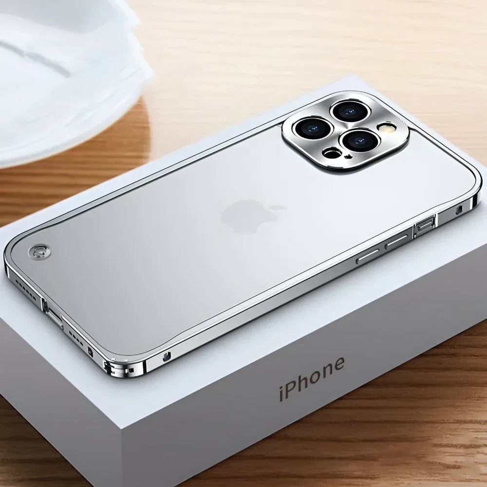 Funda para teléfono móvil con marco protector de aluminio y metal