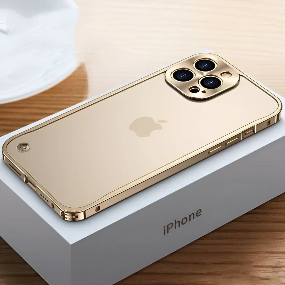 Funda para teléfono móvil con marco protector de aluminio y metal