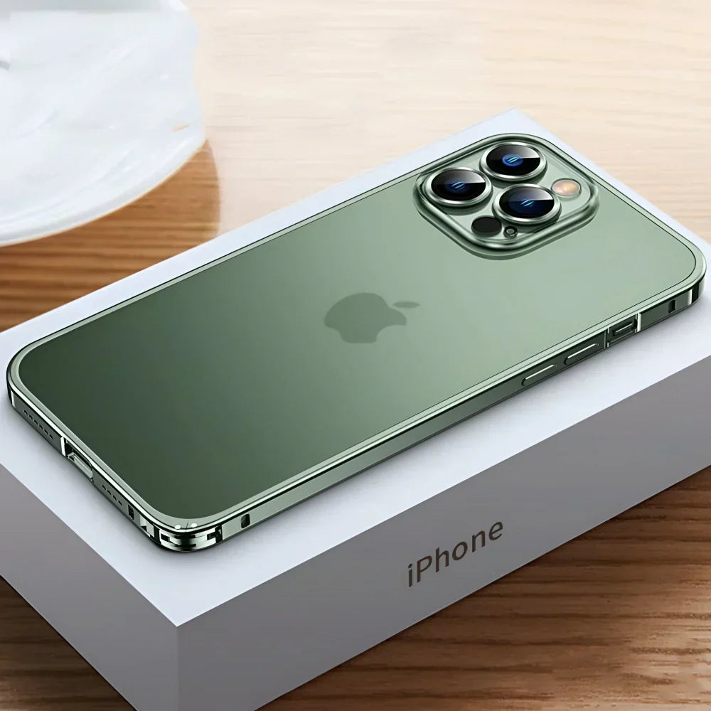 Funda para teléfono móvil con marco protector de aluminio y metal